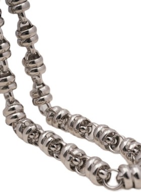 银色金属甜甜圈小众设计项链