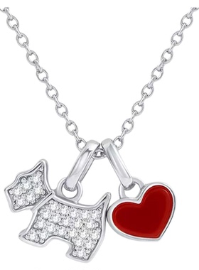 AG/瑷嘉莎925银爱心小狗百搭项链