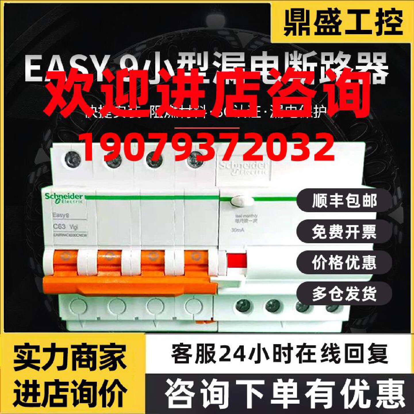议价施耐德小型断路器Easy9漏电保护器家用总闸空气开关6a-63A/2p