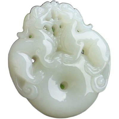 和田玉貔貅平安扣吊坠