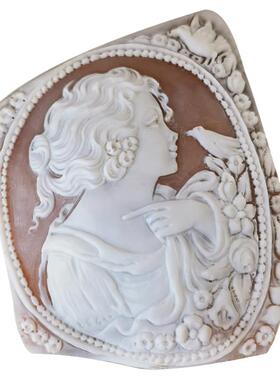 卡梅奥贝雕中古镶嵌裸石cameo