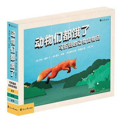 浪花朵朵童书正版 动物们都饿了 森林海洋天空动物食物链插图自然界生存法则雕塑艺术简笔画儿童启蒙认知书籍
