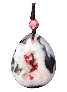 原石聚宝盆本收藏送礼款吊坠朱砂