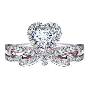 DR钻戒DR HEART简奢款求婚钻戒钻石戒指心形订婚铂金女戒WJ0251