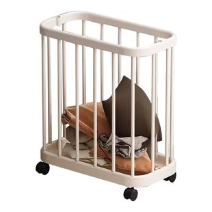 家用脏衣篮防水浴室瑜伽垫健身器材收纳筐大容量窄缝脏衣篓带轮子