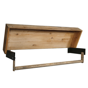 服装店壁挂式上墙展示架木质双杠正侧挂衣架复古包包鞋饰品置物架