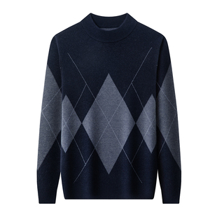 春竹半高领羊绒衫男2025冬季新款中老年加厚打底高档毛衣羊毛衫