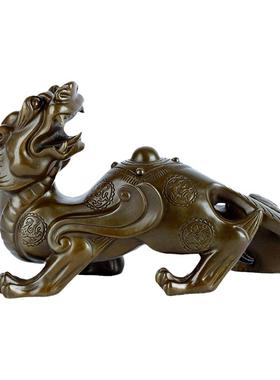 纯铜回头家居饰品开业貔貅摆件
