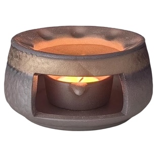 粗陶小众香薰炉高级感瓦片烤茶陶瓷蜡烛加热底座可干烧茶叶提香器