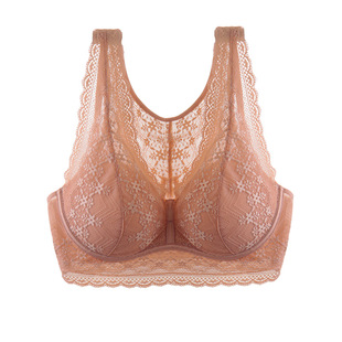 性感不闷热全蕾丝网纱超薄款背心式女内衣无钢圈透气美背v型文胸