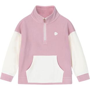 水孩儿儿童卫衣男童摇粒绒女童立领中大童保暖半拉链上衣外套外衣