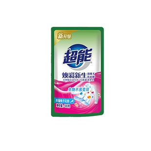 超能双离子洗衣液焕彩新生4袋500G护衣护色温和不刺激整箱批 家用