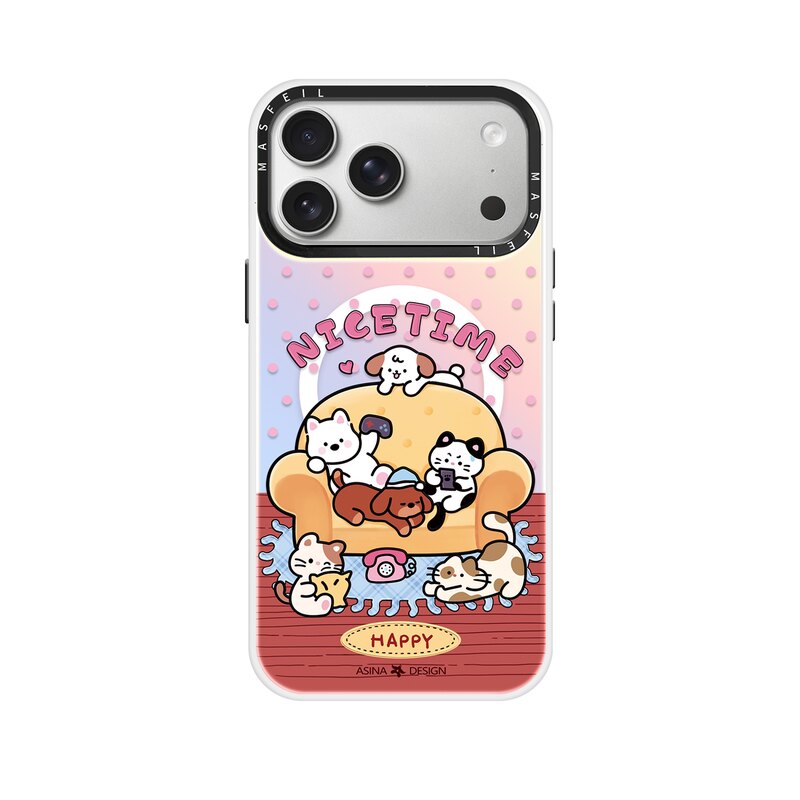 猫狗沙发适用苹果17Promax手机壳15磁吸支架iPhone16Pro保护套网红创意plus全包可爱14超薄13新款女高级感12