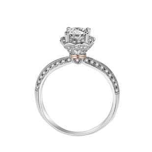 一见倾心捧花花束1克拉仿真钻戒复古花朵戒指玫瑰金丝女道具戒指