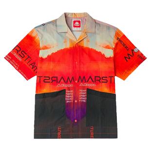 Kappa卡帕背靠背短袖衬衫夏季新款男运动T恤休闲立领半袖外搭上衣