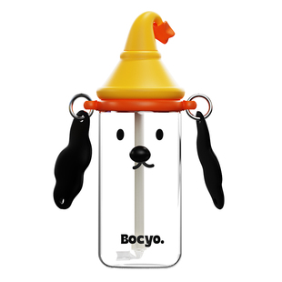 bocyo水杯玻璃杯女可爱2026新款夏日泡茶杯儿童上学专用吸管杯子