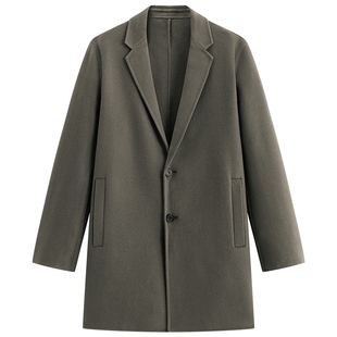 【商场同款】太平鸟男装毛呢大衣25冬季新款绵羊毛外套B1AAF4205@