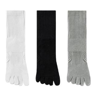 佐印棉品男士袜子秋冬新款五指袜薄款中筒长袜男款棉袜黑白分趾袜