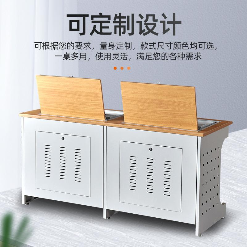 翻转电脑桌学校多媒体电教室机房显示器培训翻转隐藏电脑桌学习桌