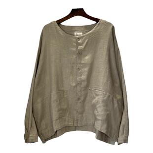 春款新款大码棉麻上衣雪蓝杉ZhuanGui高端休闲外衣圆领外套女套装