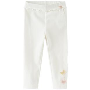 戴维贝拉儿童裤子2026春装新款女童宝宝白色打底裤弹力纯棉针织裤