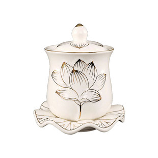 家用佛前供水杯莲花杯圣水杯佛堂敬神供奉观音供茶杯供佛杯净水杯