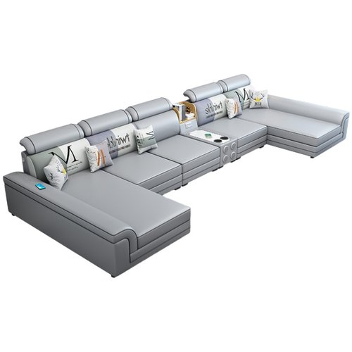 布艺沙发现代简约大小户型双贵妃U型2024新款客厅科技布沙发组合