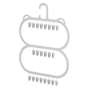 多夹子儿童衣架婴儿宝宝挂衣架多功能袜子晾晒架家用衣柜收纳神器