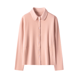 加绒衬衫内搭女士德绒娃娃领磨毛长袖上衣冬季保暖发热打底白衬衣