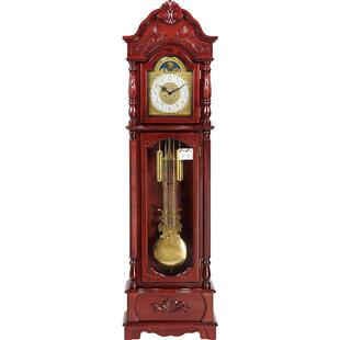 欧式落地钟客厅家用机械立式坐钟表复古创意老式实木大座钟摆钟表