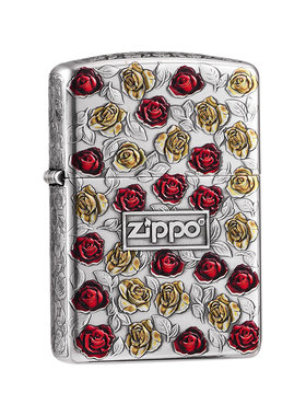 zippo打火机浪漫告白彩绘玫瑰