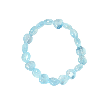 天然水晶托帕石雕刻爱心珠单圈手链 女款水晶彩宝晶手串饰品礼物