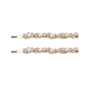 浮光跃金~浪漫仙女一字发夹 碎发侧边刘海夹子头发饰品仿珍珠对夹