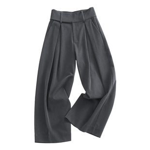 SINGLE MOMENT 25AW法式百搭宽松宽腰直筒宽松休闲裤阔腿裤长裤女