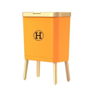 高脚垃圾桶轻奢风家用带盖大容量厨房高档客厅卧室厕所卫生间创意