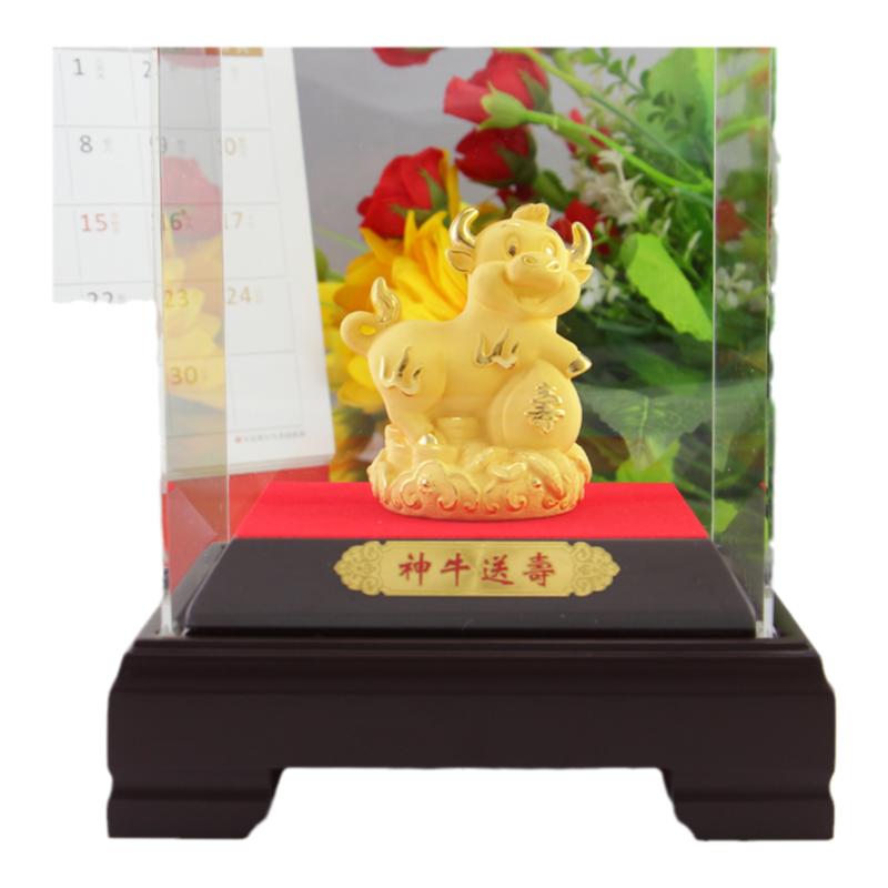 摆件贺寿送老人生日礼物绒沙金