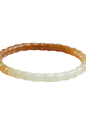 印象眸和田玉手串糖料渐变竹节