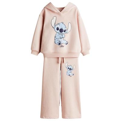 【迪士尼系列】HM儿童童装女童套装两件式史迪仔卫衣长裤1318460