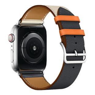 畅晟适用iwatch7苹果手表41/45mm表带apple watch真皮s8/6SE/5/4代拼色腕带新款时尚潮Watch Band Wristband