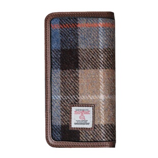 Harris tweed哈里斯粗花呢长钱包气质手拿皮夹子头层牛皮时尚钱夹