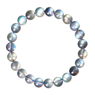 星空蓝天然拉长石手链玻璃体冰种灰月光石多圈手串强彩光全蓝水晶