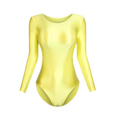 性感紧身衣光泽高叉连体衣