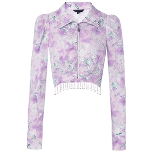 【奥莱】MAXRIENY优雅复古感短款夹克翻领短外套女春款