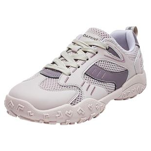 达芙妮紫色德训鞋女2025新款冬季加绒网鞋阿软底甘网面透气运动鞋