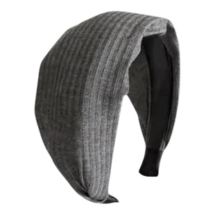 儿童灰色针织加宽加厚洗脸发箍女童2025新款秋冬压发头箍女孩发卡