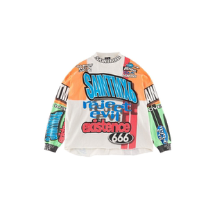 Saint Michael美式潮牌涂鸦字母印花赛车风长袖T恤宽松休闲薄卫衣