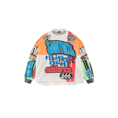 SaintMichael美式涂鸦长袖T恤