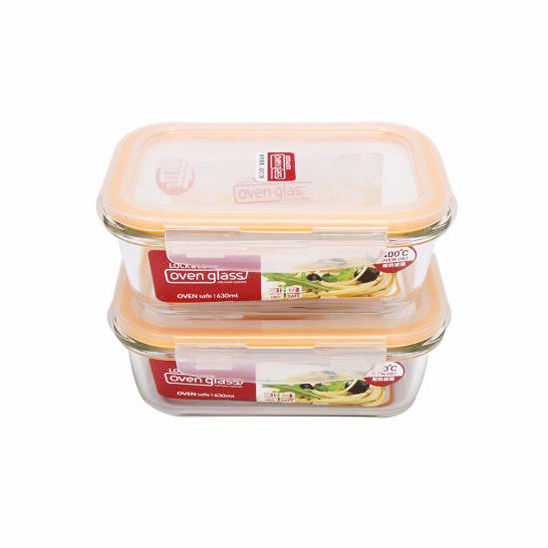 乐扣玻璃耐热微波炉饭盒