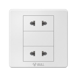 公牛4孔四孔插座面板双二极四眼插86型开关插座双位墙壁暗装面板