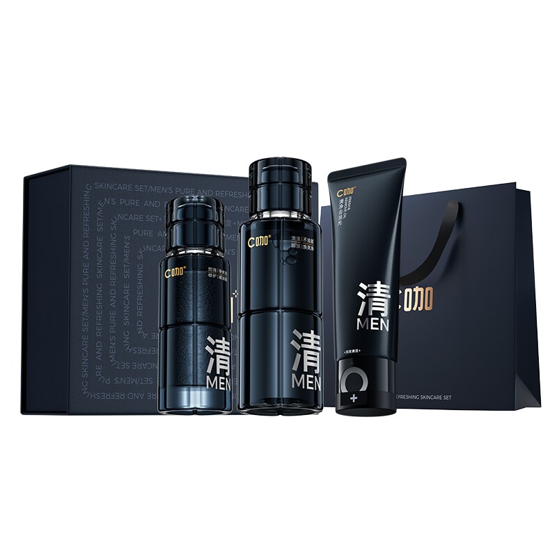 【重磅新品】c咖男士护肤套装醒肤紧致控油水乳洗面奶礼盒生日礼